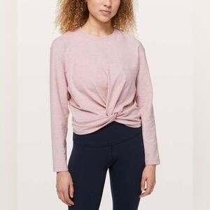 Lululemon Tuck & Gather Pullover Heathered Mod Faint Coral Size 4